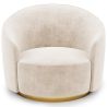 Buy Curved Design Armchair - Upholstered in Velvet - Treya Light grey 60647 - in the UK