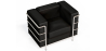Buy Design Armchair - Upholstered in Vegan Leather - Bour Black 60657 at MyFaktory