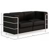 Buy 2-Seater Sofa - Upholstered in Vegan Leather - Bour Black 60658 with a guarantee