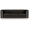 Buy 3-Seater Sofa - Upholstered in Vegan Leather - Bour Black 60659 - in the UK