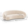 Buy Velvet Curved Sofa - 3/4 Seats - Nathan White 60691 with a guarantee