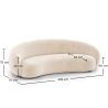 Buy Velvet Curved Sofa - 3/4 Seats - Nathan White 60691 with a guarantee