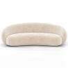 Buy Velvet Curved Sofa - 3/4 Seats - Nathan White 60691 - in the UK