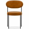 Buy Dining Chair - Upholstered in Velvet - Black Metal - Martha Mustard 61003 - in the UK