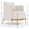 Buy Designer Armchair - Upholstered in Bouclé Fabric - Hynu White 61017 - in the UK