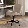 Buy Office chair upholstered in Bouclé fabric - Winka Black Frame White 61055 in the United Kingdom