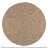 Buy Round Jute Rug - Boho Bali - 120 CM - Jenón Natural 61087 in the United Kingdom