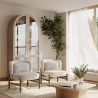 Buy Bouclé Fabric and Wood Armchair - Ebbe White 61135 - prices