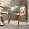 Buy Dining chair - Upholstered in Bouclé Fabric - Lona White 61148 in the United Kingdom