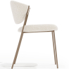 Buy Dining chair - Upholstered in Bouclé Fabric - Vara White 61150 - in the UK
