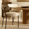 Buy Dining Chair - Upholstered in Bouclé Fabric - Simo White 61154 in the United Kingdom