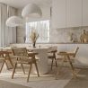 Buy Dining Chair in Cane Rattan - with Armrests - Leru Natural wood 61162 in the United Kingdom