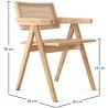 Buy Dining Chair in Cane Rattan - with Armrests - Leru Natural wood 61162 - prices