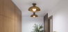 Buy Ceiling Lamp - Wooden Wall Light - Goodman Natural 60675 in the United Kingdom