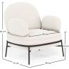 Buy Designer Armchair - Upholstered in Bouclé Fabric - Hedar White 61223 - in the UK
