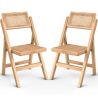Buy 2 pack of Dining chair in Canage rattan and wood -  Bama Natural wood 61229 - in the UK