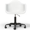 Buy Office Chair with Armrests - Desk Chair with Wheels - Emery Black Frame White 61269 - in the UK