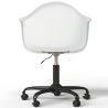 Buy Office Chair with Armrests - Desk Chair with Wheels - Emery Black Frame White 61269 - in the UK