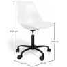 Buy Swivel Office Chair Tulip with Wheels - Black Frame White 61270 - in the UK