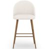 Buy Stool Upholstered in Bouclé Fabric - Scandinavian Design - 66cm - Bennett White 61286 - in the UK
