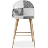 Buy Patchwork Upholstered Stool - Scandinavian Style - Black and White - 66cm -  Bennett White / Black 61291 - in the UK
