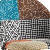 Buy Patchwork Upholstered Stool - Scandinavian Style - 66cm -  Bennett Multicolour 61292 home delivery