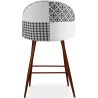 Buy Patchwork Upholstered Stool - Scandinavian Style - Black and White - 66cm - Bennett White / Black 61290 in the United Kingdom