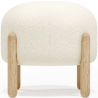 Buy Low Stool Upholstered in Bouclé - Round White 61251 - in the UK