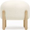 Buy Low Stool Upholstered in Bouclé - Round White 61251 - in the UK