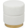 Buy Round Pouf Upholstered in Bouclé Fabric - Leta White 61299 - prices