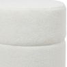 Buy Round Pouf Upholstered in Bouclé Fabric - Leta White 61299 in the United Kingdom