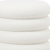 Buy Round Pouf Upholstered in Bouclé Fabric - Leonora White 61301 at MyFaktory