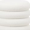Buy Round Pouf Upholstered in Bouclé Fabric - Leonora White 61301 in the United Kingdom
