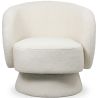 Buy Armchair Upholstered in Bouclé Fabric - Curved Design - Lilo White 61304 - in the UK