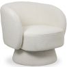 Buy Armchair Upholstered in Bouclé Fabric - Curved Design - Lilo White 61304 - prices