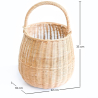 Buy  Rattan Basket with Handle - 22x18CM - Cusca Natural 61320 home delivery