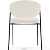 Buy Dining chair - Upholstered in Bouclé Fabric - Black Metal - Vara White 61332 - in the UK