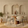 Buy Dining chair - Upholstered in Bouclé Fabric - Black Metal - Vara White 61332 in the United Kingdom
