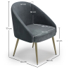 Buy Design Armchair - Upholstered in Velvet - Golden leg - Cenai Light grey 61336 at MyFaktory