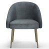 Buy Design Armchair - Upholstered in Velvet - Golden leg - Cenai Light grey 61336 - in the UK