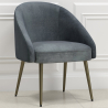 Buy Design Armchair - Upholstered in Velvet - Golden leg - Cenai Light grey 61336 - prices