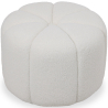 Buy Round Ottoman Upholstered in Bouclé Fabric - Debri White 61306 at MyFaktory