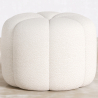 Buy Round Ottoman Upholstered in Bouclé Fabric - Debri White 61306 - prices