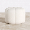 Buy Round Ottoman Upholstered in Bouclé Fabric - Debri White 61306 - in the UK
