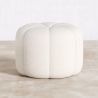 Buy Round Ottoman Upholstered in Bouclé Fabric - Debri White 61306 - in the UK