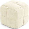 Buy Square Corduroy Upholstered Pouf - Modern Design - Dice Ivory 61451 home delivery