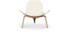 Buy Designer armchair - Scandinavian armchair - Faux leather upholstery - Luna Ivory 16774 - in the UK