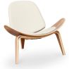Buy Designer armchair - Scandinavian armchair - Faux leather upholstery - Luna Ivory 16774 - in the UK