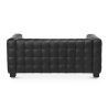Buy Design Sofa Lukus (2 seats) - Premium Leather Black 13253 in the United Kingdom