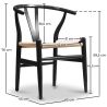 Buy Dining Chair Scandinavian Design Wooden Cord Seat - Wish Black 16432 - in the UK